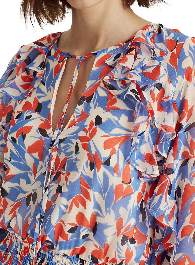 Lauren Ralph Lauren Floral Crinkled Georgette Dress
