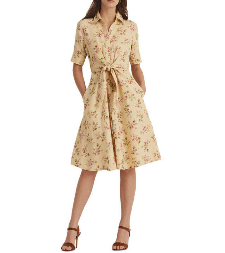 Lauren Ralph Lauren Floral Print Fit & Flare Shirtdress