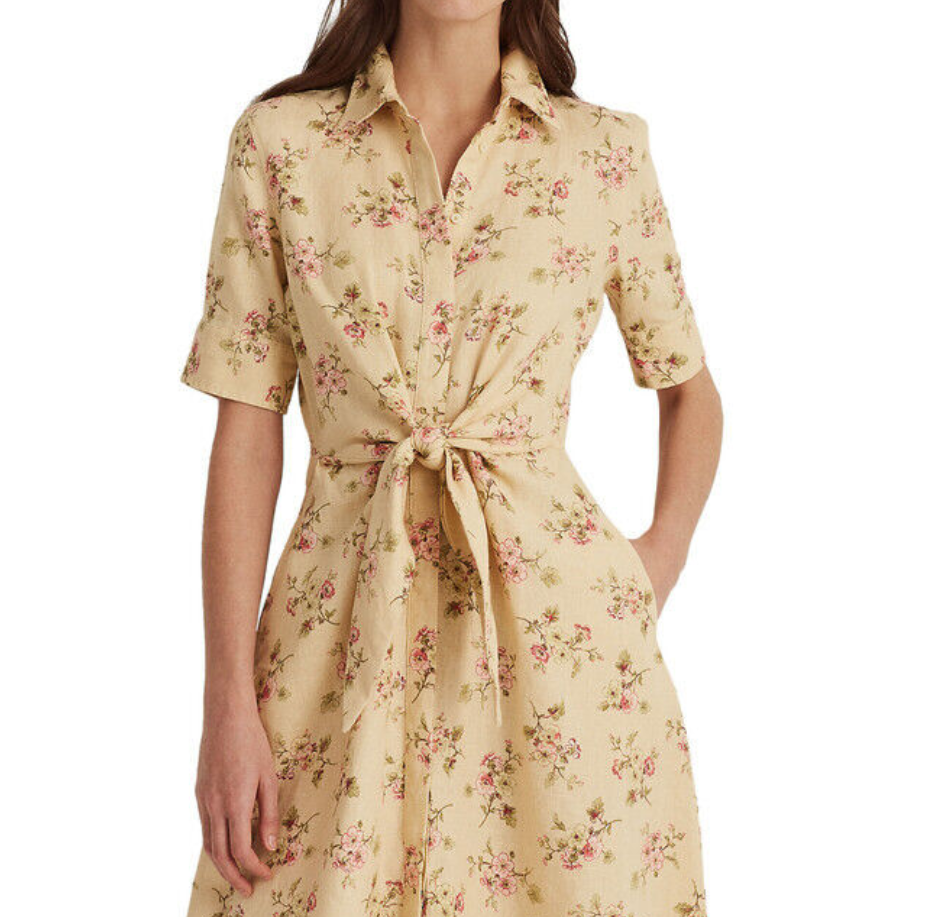 Lauren Ralph Lauren Floral Print Fit & Flare Shirtdress