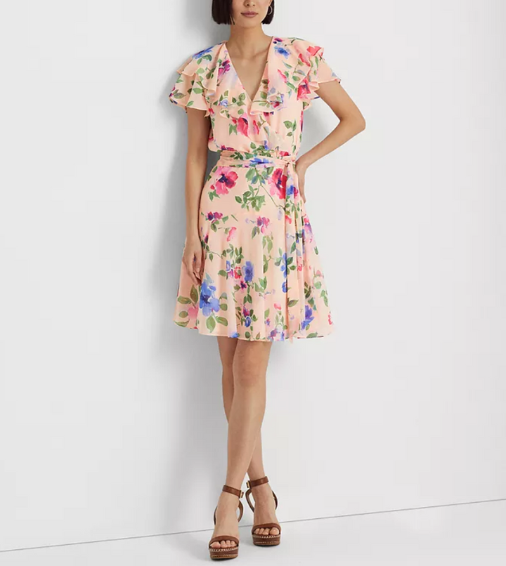 Lauren Ralph Lauren Petite & Plus Size Surplice Fit & Flare Dress