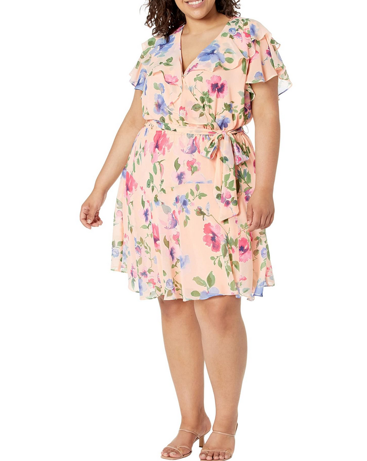 Lauren Ralph Lauren Petite & Plus Size Surplice Fit & Flare Dress