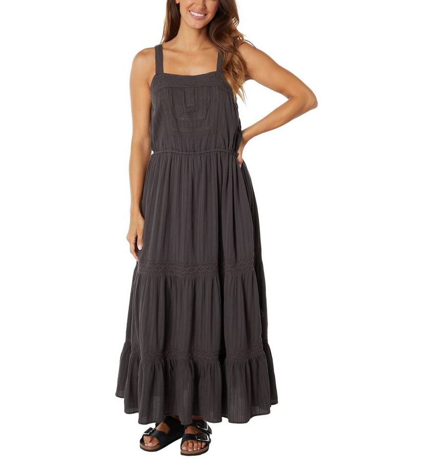 Lucky Brand Cotton Tiered Maxi Lace Dress