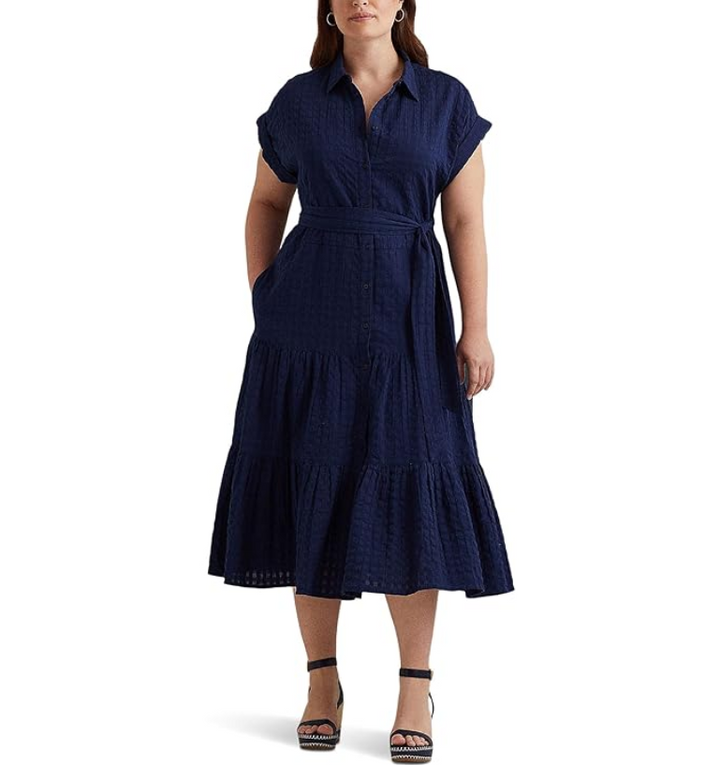 LAUREN Ralph Lauren Gingham Belted Cotton Dress
