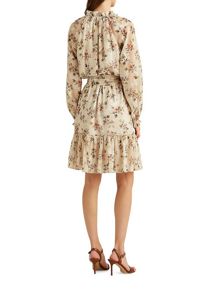 LAUREN RALPH LAUREN Floral Waist-Tie A-Line Dress