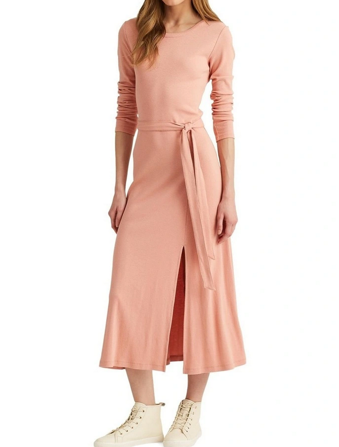 LAUREN RALPH LAUREN Ribbed Long-Sleeve Dress