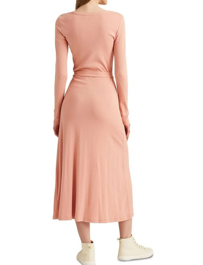 LAUREN RALPH LAUREN Ribbed Long-Sleeve Dress