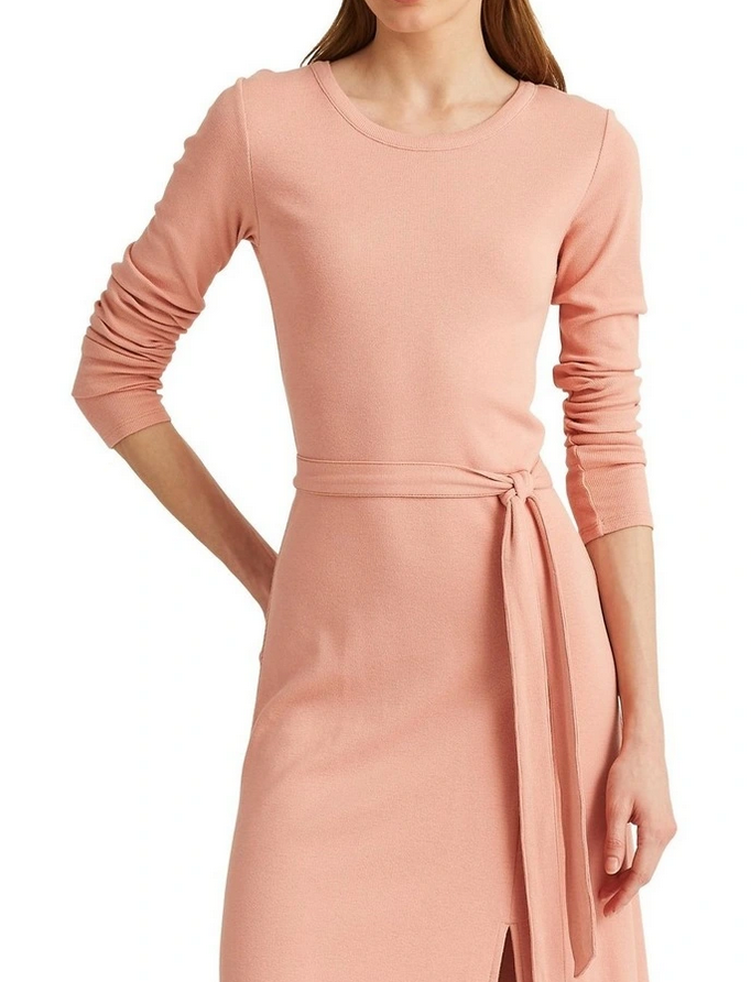 LAUREN RALPH LAUREN Ribbed Long-Sleeve Dress