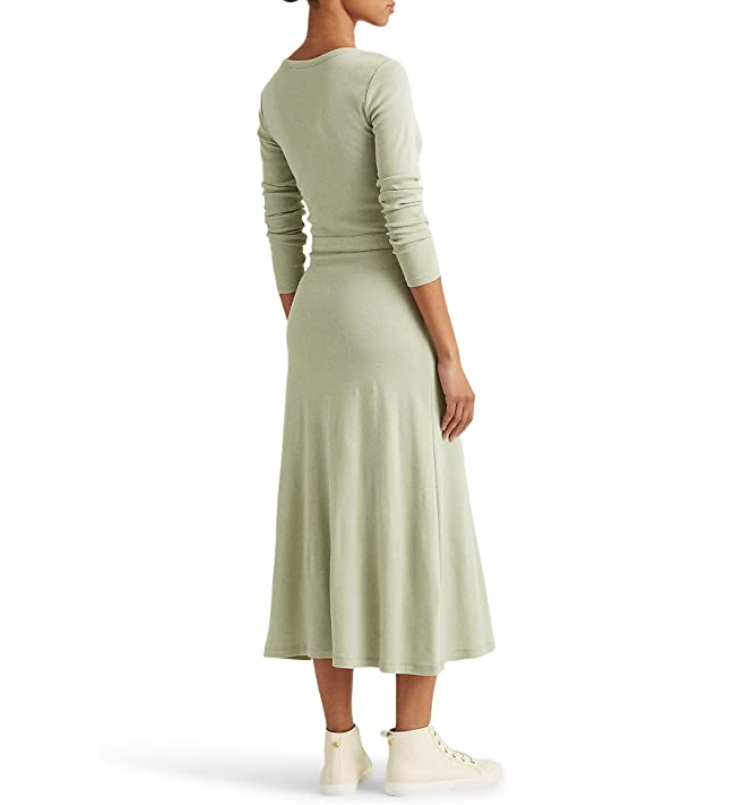 LAUREN RALPH LAUREN Ribbed Long-Sleeve Dress