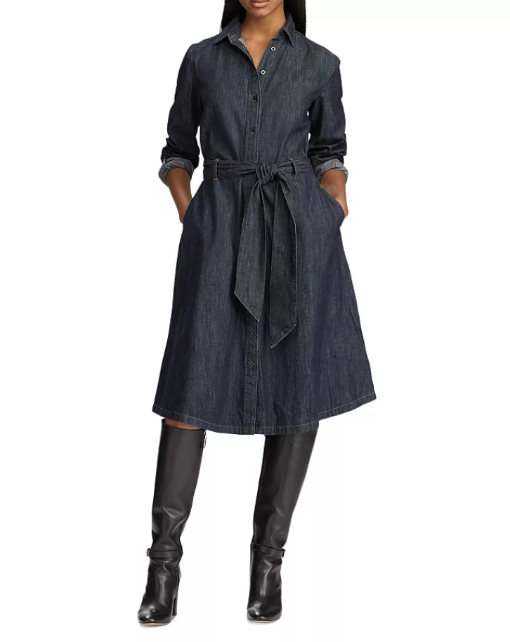 LAUREN RALPH LAUREN Denim A-Line Shirtdress