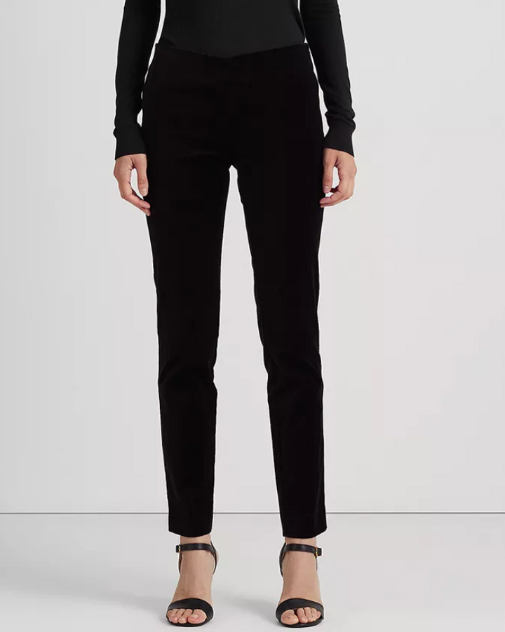 LAUREN RALPH LAUREN Stretch-Infused Velvet Skinny Pants