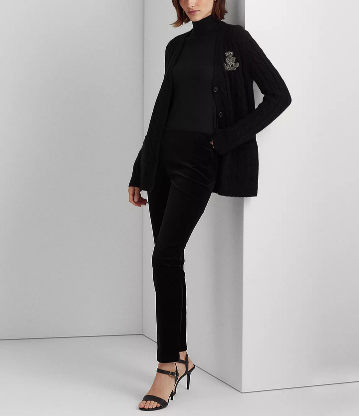 LAUREN RALPH LAUREN Stretch-Infused Velvet Skinny Pants
