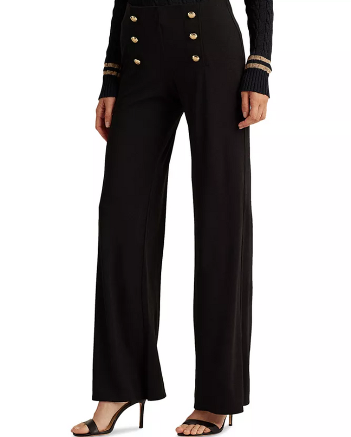 Lauren Ralph Lauren Button-Detail Wide-Leg Pants