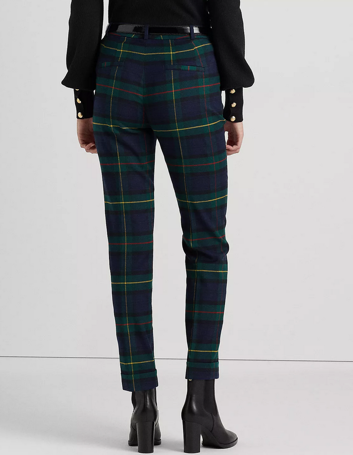 Lauren Ralph Lauren Women's Plaid Pleated Twill Ankle Pants