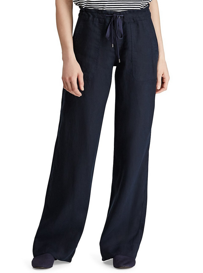 LAUREN RALPH LAUREN Wide-Leg Linen Pants