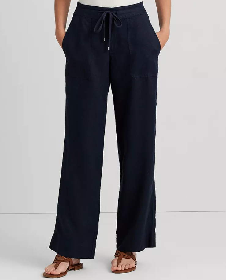 LAUREN RALPH LAUREN Wide-Leg Linen Pants