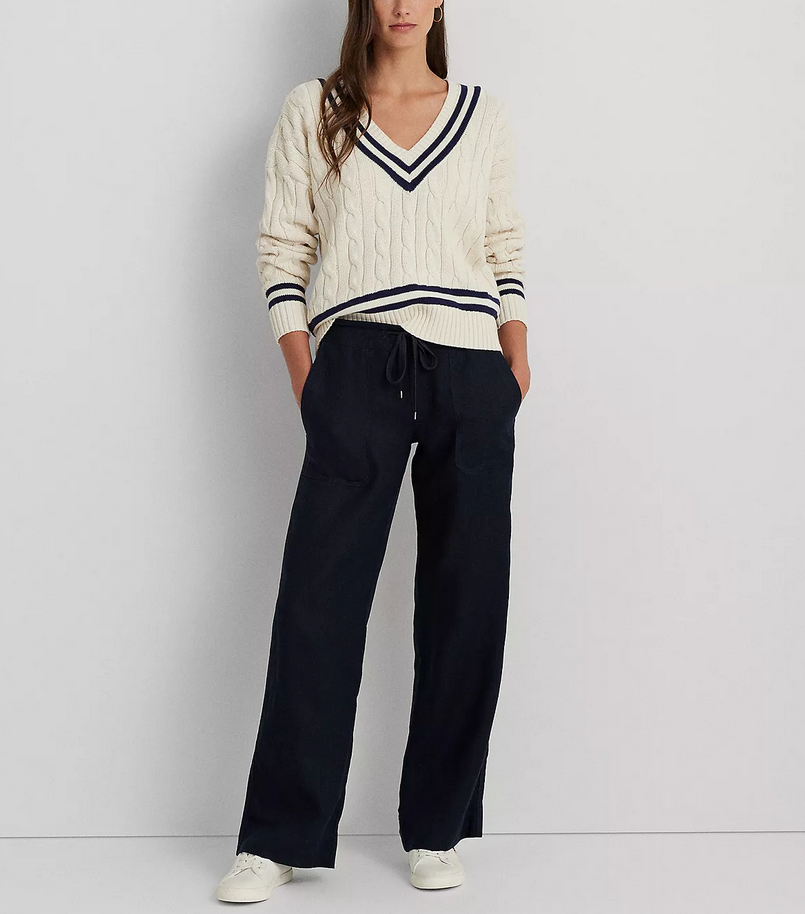 LAUREN RALPH LAUREN Wide-Leg Linen Pants