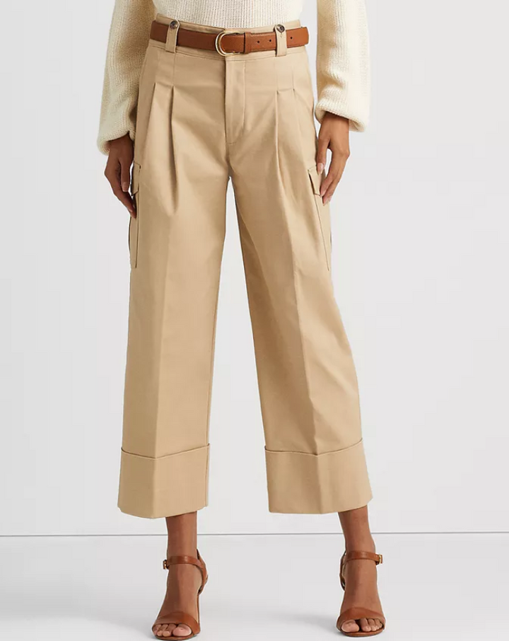RALPH LAUREN Cropped Wide-Leg Cargo Pants