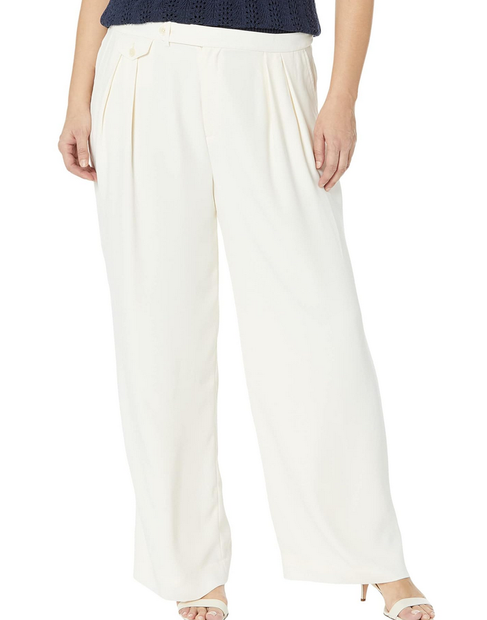 RALPH LAUREN Pleated Georgette Wide-Leg Pants