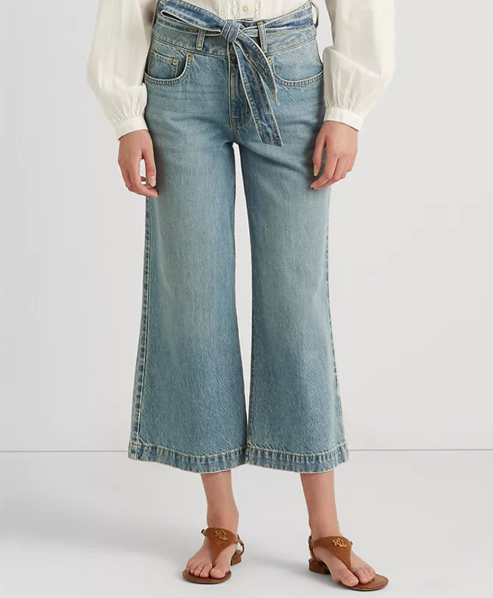 RALPH LAUREN Cropped Wide-Leg Jeans