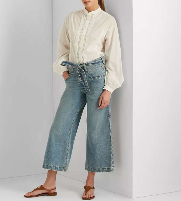 RALPH LAUREN Cropped Wide-Leg Jeans