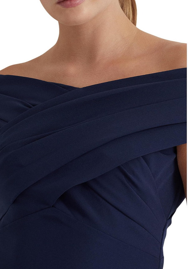 RALPH LAUREN Crepe Off-the-Shoulder Cocktail Dress
