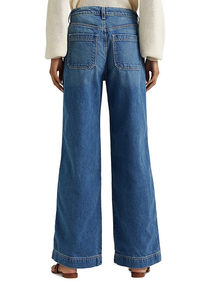 LAUREN RALPH LAUREN High-Rise Drawcord Wide-Leg Jeans