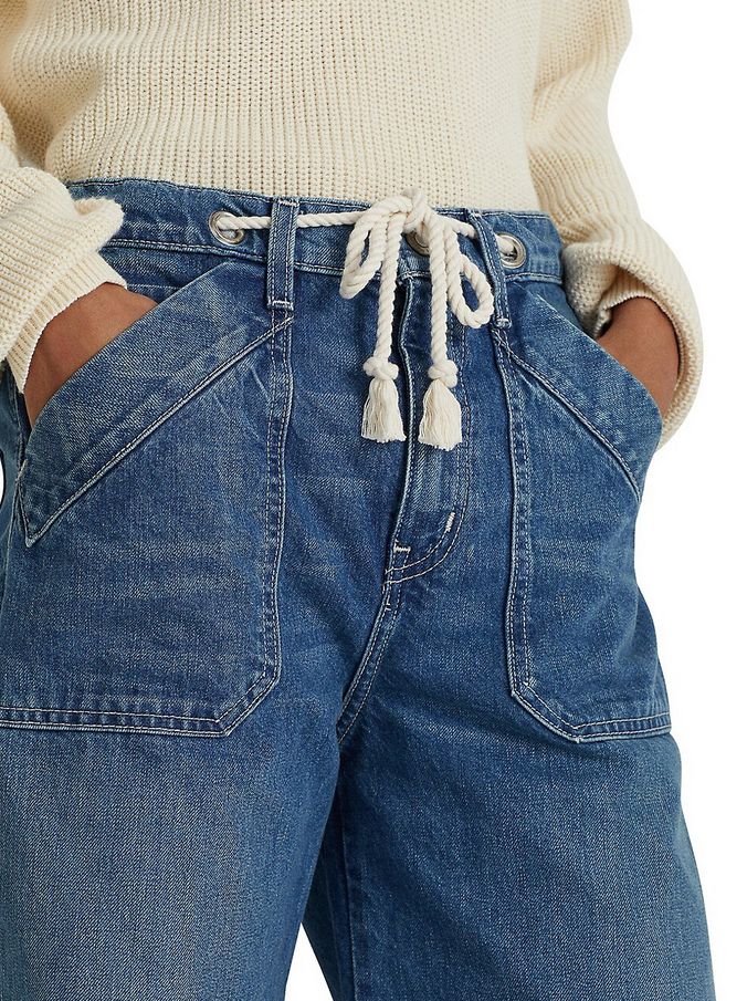 LAUREN RALPH LAUREN High-Rise Drawcord Wide-Leg Jeans