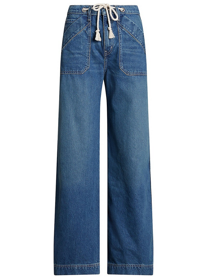 LAUREN RALPH LAUREN High-Rise Drawcord Wide-Leg Jeans