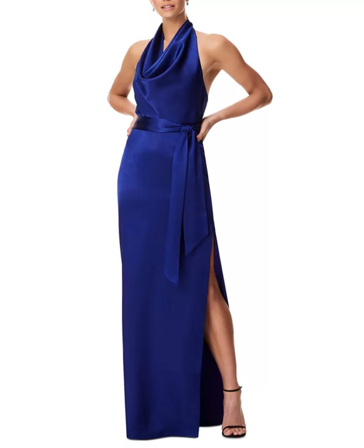 Aidan by Aidan Mattox Cowlneck Column Gown