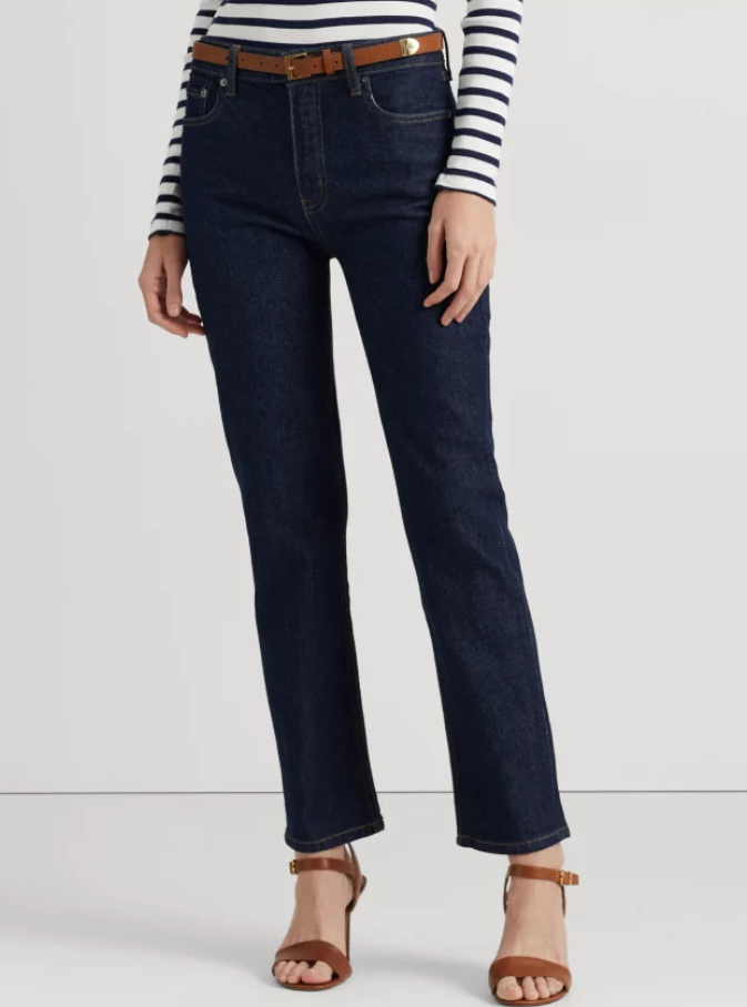 LAUREN RALPH LAUREN High Rise Straight Leg Jeans