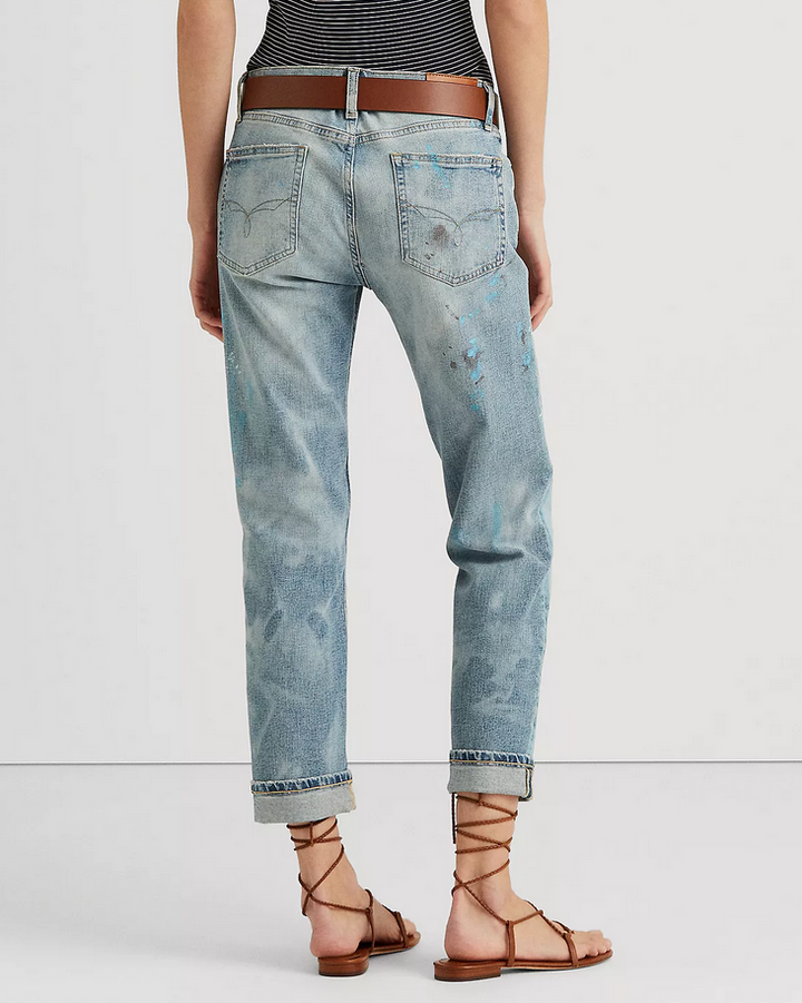 LAUREN RALPH LAUREN Splatter Relaxed Tapered Jeans