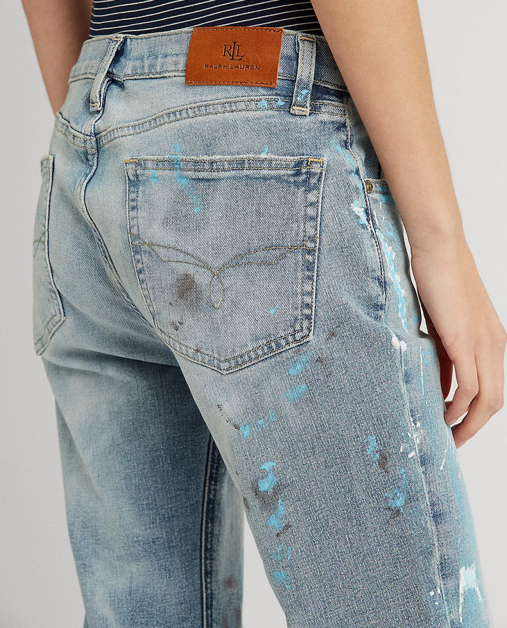 LAUREN RALPH LAUREN Splatter Relaxed Tapered Jeans