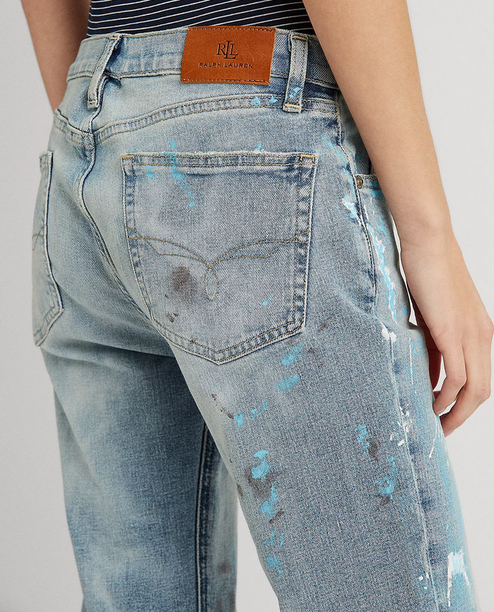 LAUREN RALPH LAUREN Splatter Relaxed Tapered Jeans