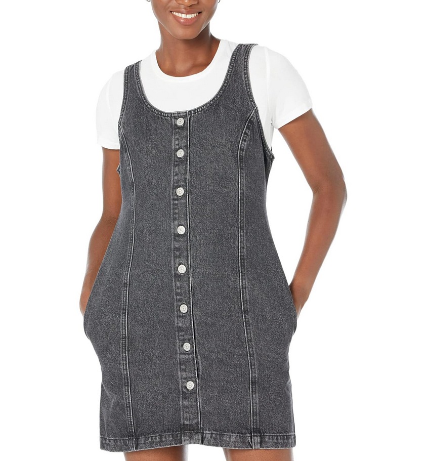 LEVI'S Tuli Denim Front Button Fitted Mini Dress