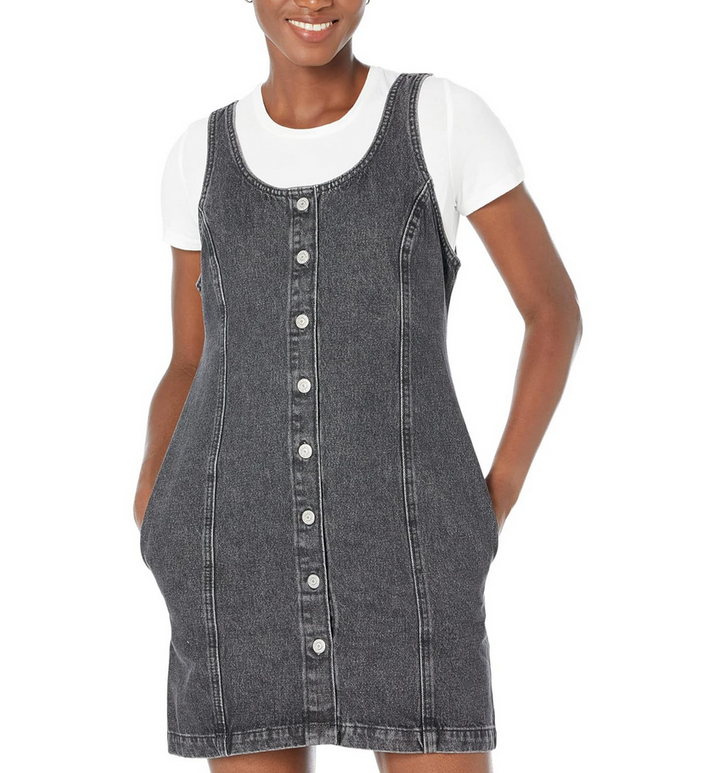 LEVI'S Tuli Denim Front Button Fitted Mini Dress