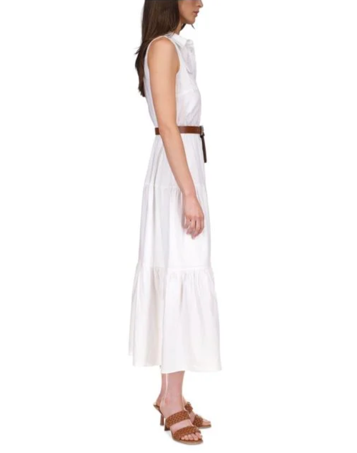 MICHAEL MICHAEL KORS Tiered Button front Belted Dress