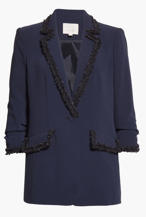 Cinq à Sept Trimmed Crepe Khloe Blazer