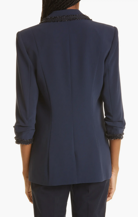 Cinq à Sept Trimmed Crepe Khloe Blazer