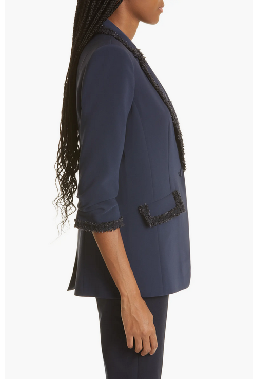 Cinq à Sept Trimmed Crepe Khloe Blazer