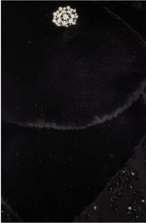 Adrianna Papell Faux-Fur Embellished Shawl