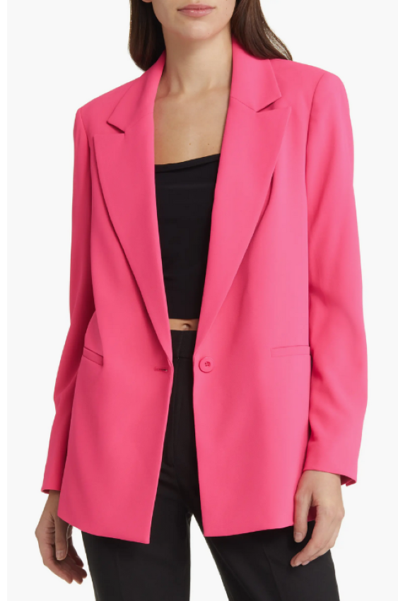 Alice and Olivia Denny Notch Collar Boyfriend Blazer