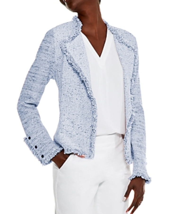 NIC+ZOE Fringe Mix Knit Jacket