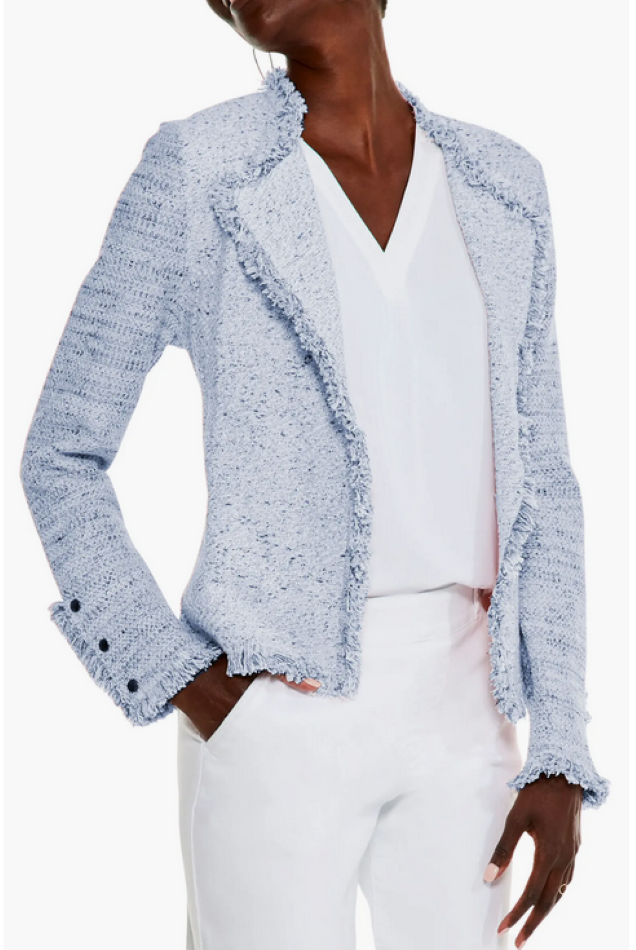 NIC+ZOE Fringe Mix Knit Jacket