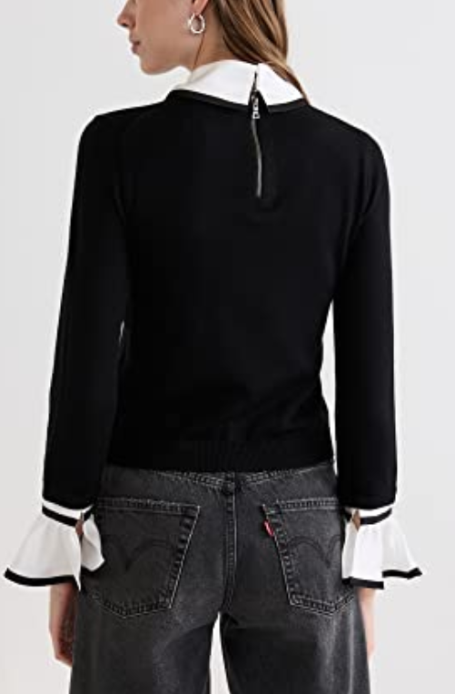 Alice and Olivia Justina Woven Combo Top