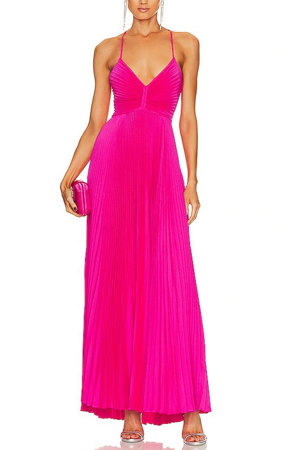 A.L.C. Aries Pleated Open Back Dress