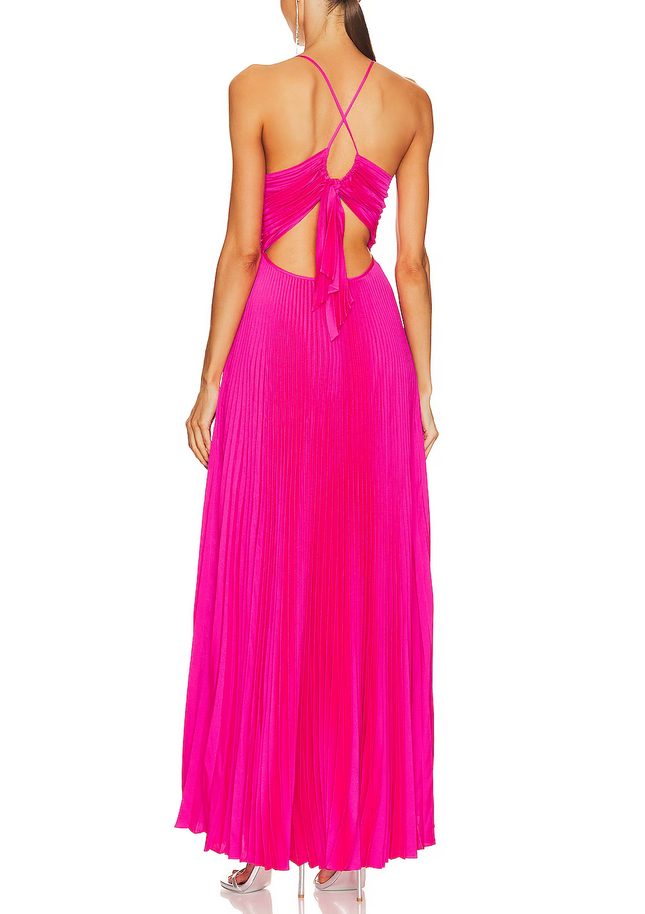 A.L.C. Aries Pleated Open Back Dress