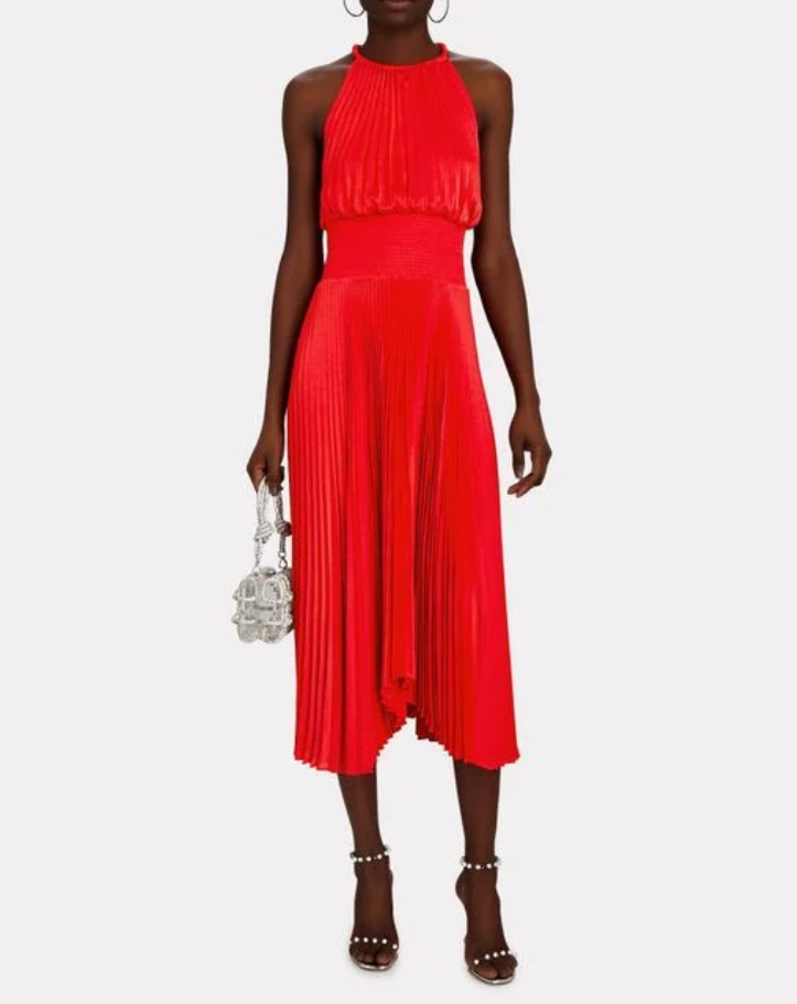 A.L.C. Renzo II Pleated Halter Dress