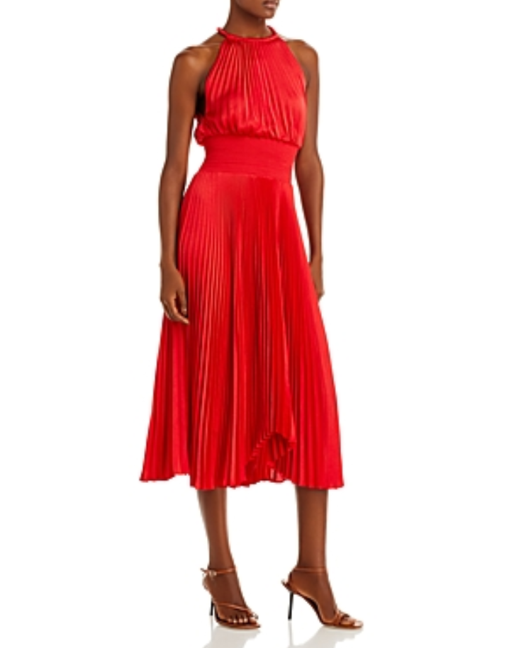 A.L.C. Renzo II Pleated Halter Dress