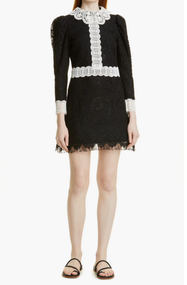 Alice and Olivia Kaitlyn Lace Mini Dress