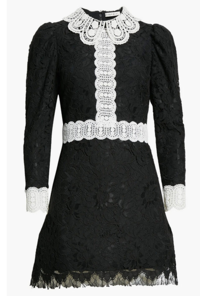 Alice and Olivia Kaitlyn Lace Mini Dress